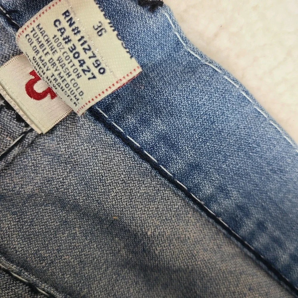 True‎ Religion Jean Shorts Mens 36 Blue Johnny Super T 10